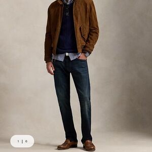 Polo Ralph Lauren The Varick Slim Straight Dark Blue Slim Jeans Size 36x34